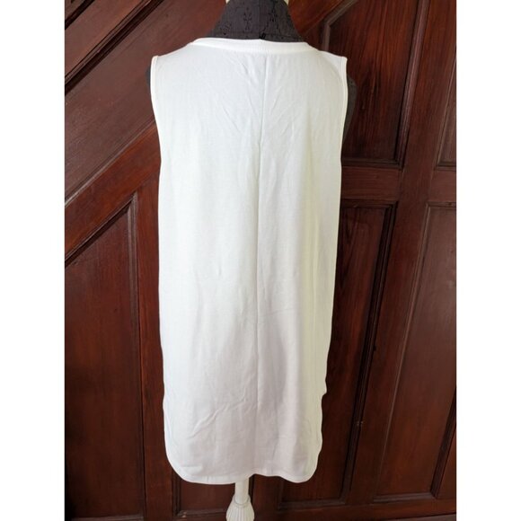 Isabel Pima Tunic Tank White Womens L Soft Surroundings Sleeveless NWT - Picture 3 of 9